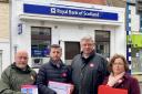 (l to r) Cllr Colin McGinn, Douglas Alexander, Martin Whitfield MSP and Cllr Fiona Dugdale promoting the petition on Tranent High Street.