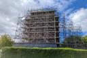 The scaffolding on Preston Tower