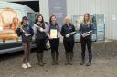 Woodside Boarding Kennels scooped a top award at a ceremony in Glasgow. Pictured, from left: Lauren Duffy, Ruby Allen, Amanda Quelch, manager, Helen Stuart and Pam Allen