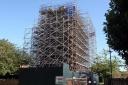 Preston Tower under scaffolding
