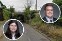 Johnnie Cope's Road. Inset: Councillors Brooke Ritchie and Colin Yorkston