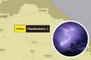 The Met Office have issued a yellow weather warning for thunderstorms today