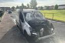 The van suffered severe damage during the early morning blaze