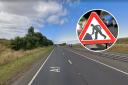 Roadworks are set to get under way on the A1 next week. Main image: Google Maps