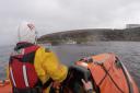 Two fishermen were rescued by volunteers from Dunbar RNLI. Image: Dunbar RNLI
