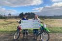 Oscar and Lucy, from the Bridge Centre Motorcycle Project, are among those delighted with the funding boost from Community Windpower Ltd