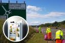 Litter pickers helped clear rubbish along the A1 through East Lothian