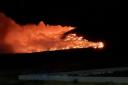 Michael Oliver captured this image of the fire at about 4.50am this morning from his workplace at Tarmac Cement Plant
