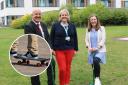 Work has started on a new path at the East Lothian Community Hospital but concerns have been raised about skateboarders causing anti-social behaviour. Pictured: Councillor Norman Hampshire; Chief Officer ELHSCP, Fiona Wilson; Sustrans Scotland Portfolio
