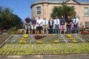 A floral display has been created at the heart of Dunbar to mark the centenary of the town's rugby club