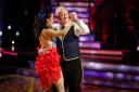 Nancy Xu and Les Dennis after he became the first celebrity to be voted off this year’s BBC1’s Strictly Come Dancing (Guy Levy/BBC/PA)