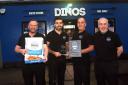 Staff at Dino's in Haddington have been celebrating pizza success at a national awards ceremony. From left: Gavin Sinclair, Tino Pacitti, Sam Subasic and Tony Carrigan