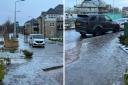 Pavements and roads in the Letham Mains estate in Haddington were under a sheet of ice this morning. Images: Contributed