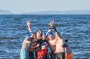 Dookers of all ages took to the waters off Longniddry. Image: Marilyn Young