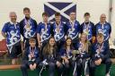Logan Kennedy (back row, centre) and Lennon Rafferty (back row, third from left) enjoyed success with Scotland's under-18s. Also pictured is team manager Scott Kennedy (back row, left)