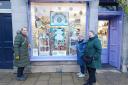 From left, Pat Kane, Julie Ramsay and Vivien Ireland, of the Inner Wheel Club of Musselburgh, outside Blueberry gifts where the club decorated the window to celebrate 100 years of the Association of Inner Wheel Clubs in Great Britain and Ireland