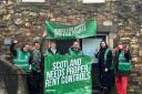 Protestors gathered outside East Lothian MSP and Housing Minister Paul McLennan's Haddington office calling for an extension to the rent cap and eviction ban set to end on March 31