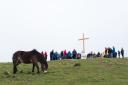 David P Scott took this photo at a previous Easter morning service at the top of Traprain Law