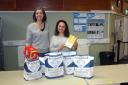Elaine Morrison, manager at East Lothian Foodbank (left) and Lav Sinclair-lundy, referrals coordinator at East Lothian Foodbank, pictured with donations from the Courier's foodbank appeal