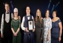 S&Y McMaster team members at the Scotland Business Awards. From left: son-in-law Liam Black, staff member Julie Ross, Steven McMaster, Yvonne McMaster, daughter Brogan Murray and staff member Helen Smith