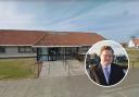 Prestonpans Health Centre and inset Councillor Lachlan Bruce