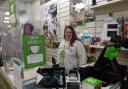 Shared Lives Scottish Ambassador Abby at work in Oxfam shop, Haddington