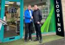 East Lothian snooker star Ross Muir, left, and sponsor Alex Brown, owner of Ideal Flooring Solutions