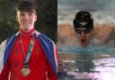 Stefan Krawiec with his bronze medal - Team GB instagram, and Stefan in the pool - Picture: Scottish Swimming/Ian MacNicol