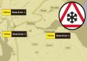 A yellow weather warning is in place across the county for snow and ice this evening