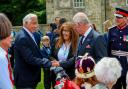 Adrian McDowell, from Musselburgh, chair of Cycling Without Age, Scotland, meets King Charles III during a visit to Kinneil House. Photo: Scott Louden