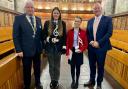 From left, Drew Johnston, president of Musselburgh Rotary Club with Katie Horrell, from Musselburgh Grammar School, who won the instrumental section, Catherine Thom, of Loretto School, winner of the vocal section, and adjudicator Jonathan Gawn, principal