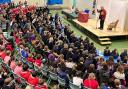 Hugely successful author Michael Morpurgo entertained hundreds of pupils at Belhaven Hill School