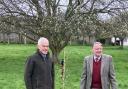 Roderick Urquhart, Lord Lieutenant of East Lothian, alongside former Lord Lieutenant Michael Williams, and the newly-planted tree