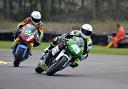 Paul McClung (number 49) and Scott Campbell in action at East Fortune. Pic Sylvia Beaumont