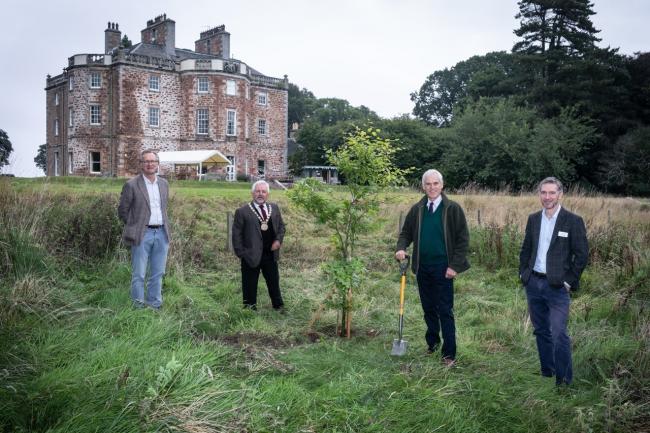 Sir Hew Dalrymple, Deputy Lord Lieutenant,  Provost John McMillan, Roderick Urquhart, Lord Lieutenant, and Mark Bevan, chief executive of Leuchie House, are backing the scheme