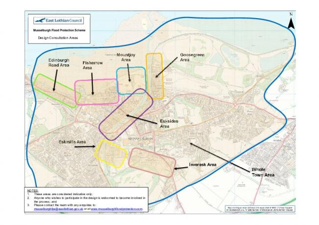 The areas of Musselburgh where residents are being consulted about the flood protection scheme