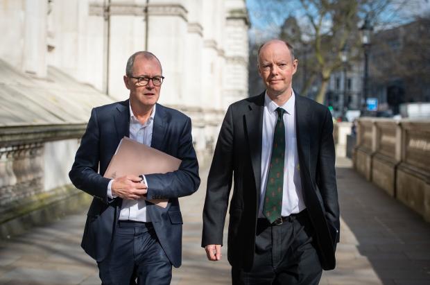East Lothian Courier: Chief Scientific Adviser Sir Patrick Vallance (left) and Chief Medical Officer for England Chris Whitty (right). Picture: PA