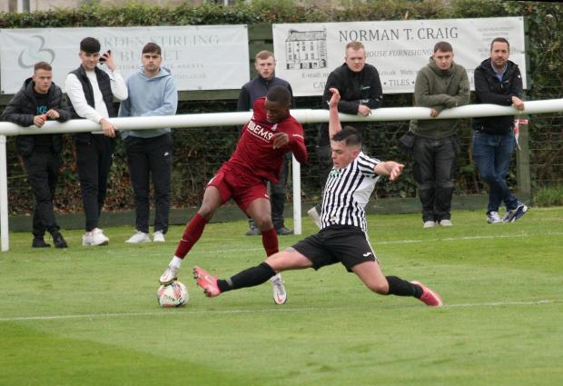 East Lothian Courier: Haddington Athletic (maroon), pictured defeating Leith Athletic in the South Region Challenge Cup, head to Tweedmouth Rangers this afternoon