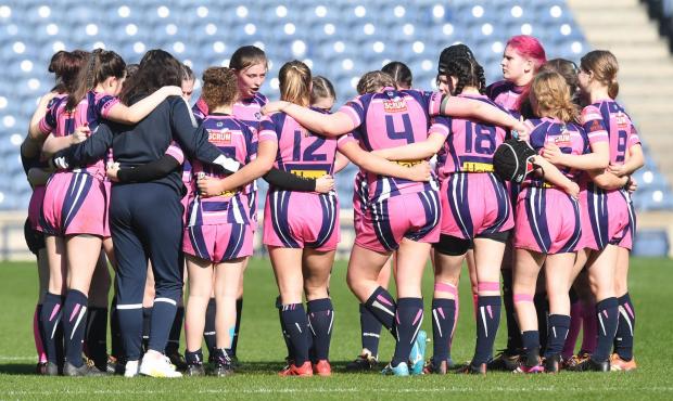East Lothian Courier: EDINBURGH, SCOTLAND - MARCH 27: East Lothian huddle up before their match during the 2022 Youth Cup finals at the BT Murrayfield Stadium, on March 27, 2022, in Edinburgh, Scotland (Photo by Ross MacDonald / SNS Group)