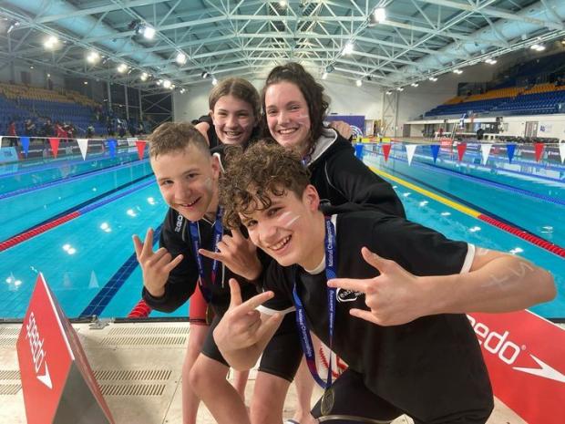 East Lothian Courier: Conner Aspinall, Lewis Lothian, Isla Whetton and Zara Krawiec helped ensure it was a memorable competition for the East Lothian Swim Team (ELST)