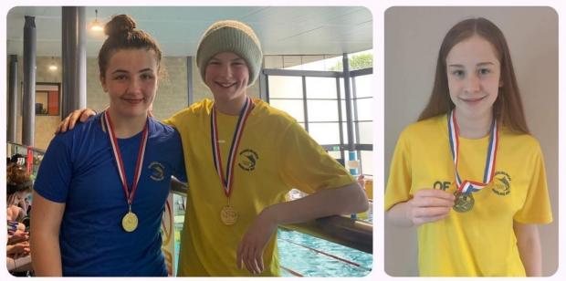 East Lothian Courier: Musselburgh medalists Ava Marko, Anna Lawson and Olivia Flockhart