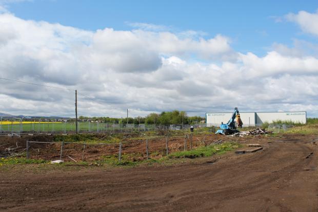 East Lothian Courier: Gone . . . the empty site where the greyhound stadium structure stood for 20 years after the demolition operation was completed last week. Photo: Angus Bathgate