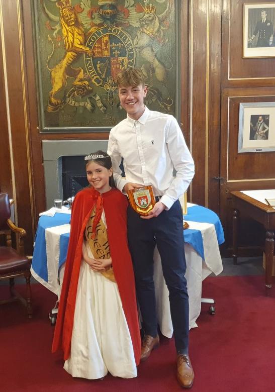 East Lothian Courier: Corey Campbell receives the Bowe Cup from Dunbar Civic Week Queen Bella Firstbrook. Picture: Kevin Searle