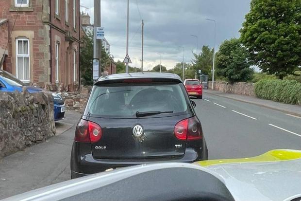 Police stopped a car in Dunbar on Friday afternoon. Picture: Road Policing Scotland