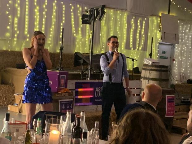 East Lothian Courier: Steph and Jamie Bell were delighted to share with the audience at the Strawberry Barn last week that the fundraiser raised £14,000 for Asthma Lung UK