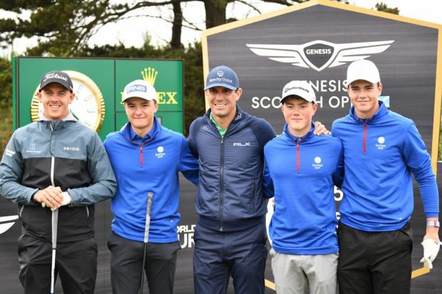 Grant Forrest and Billy Horschel welcomed Cormac Sharp, Andrew Hendry and Dylan Cairns for a special round. Picture: Scottish Golf