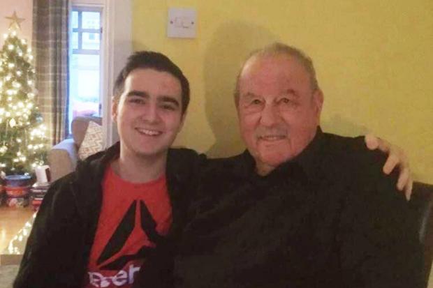 Ciaran with his grandad Robert during their last Christmas together in 2019