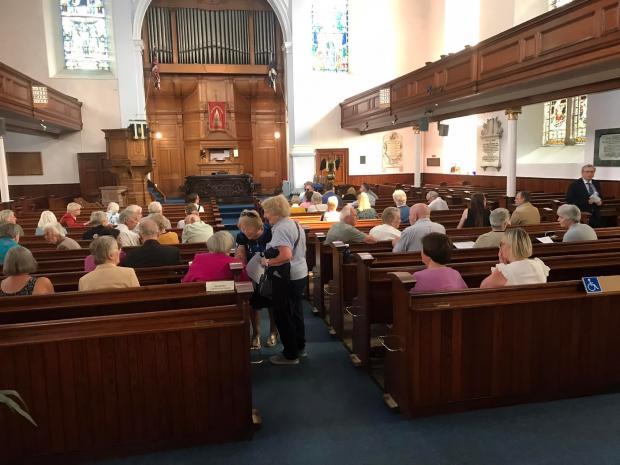 East Lothian Courier: The audience prepares for a recital at St Michael's Church at Inveresk