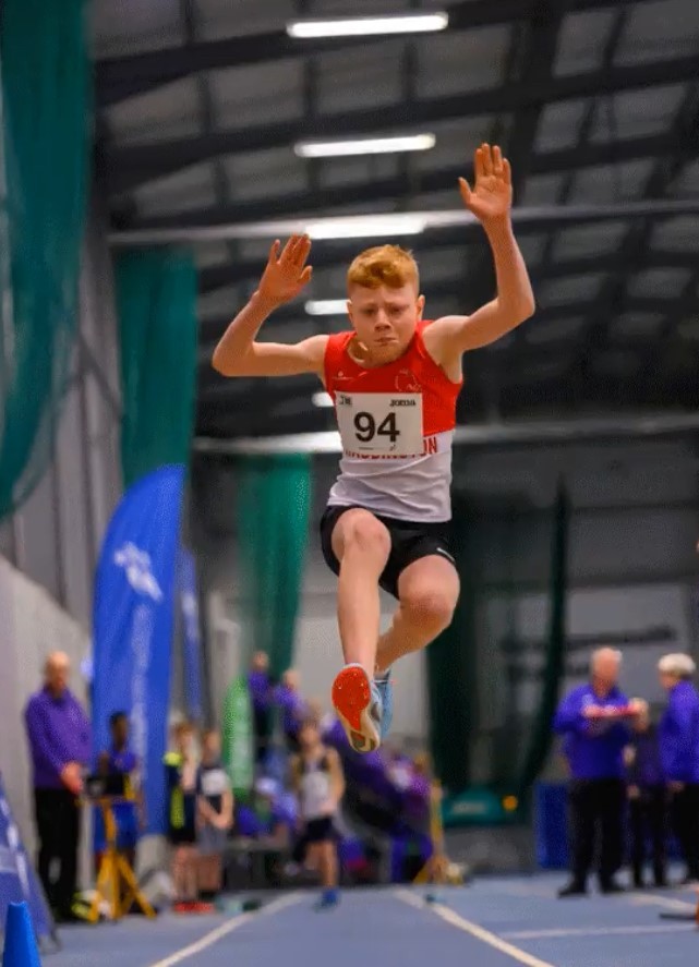 Consistent jumping helped Archie Brown to take silver in the long jump. Image: Bobby Gavin