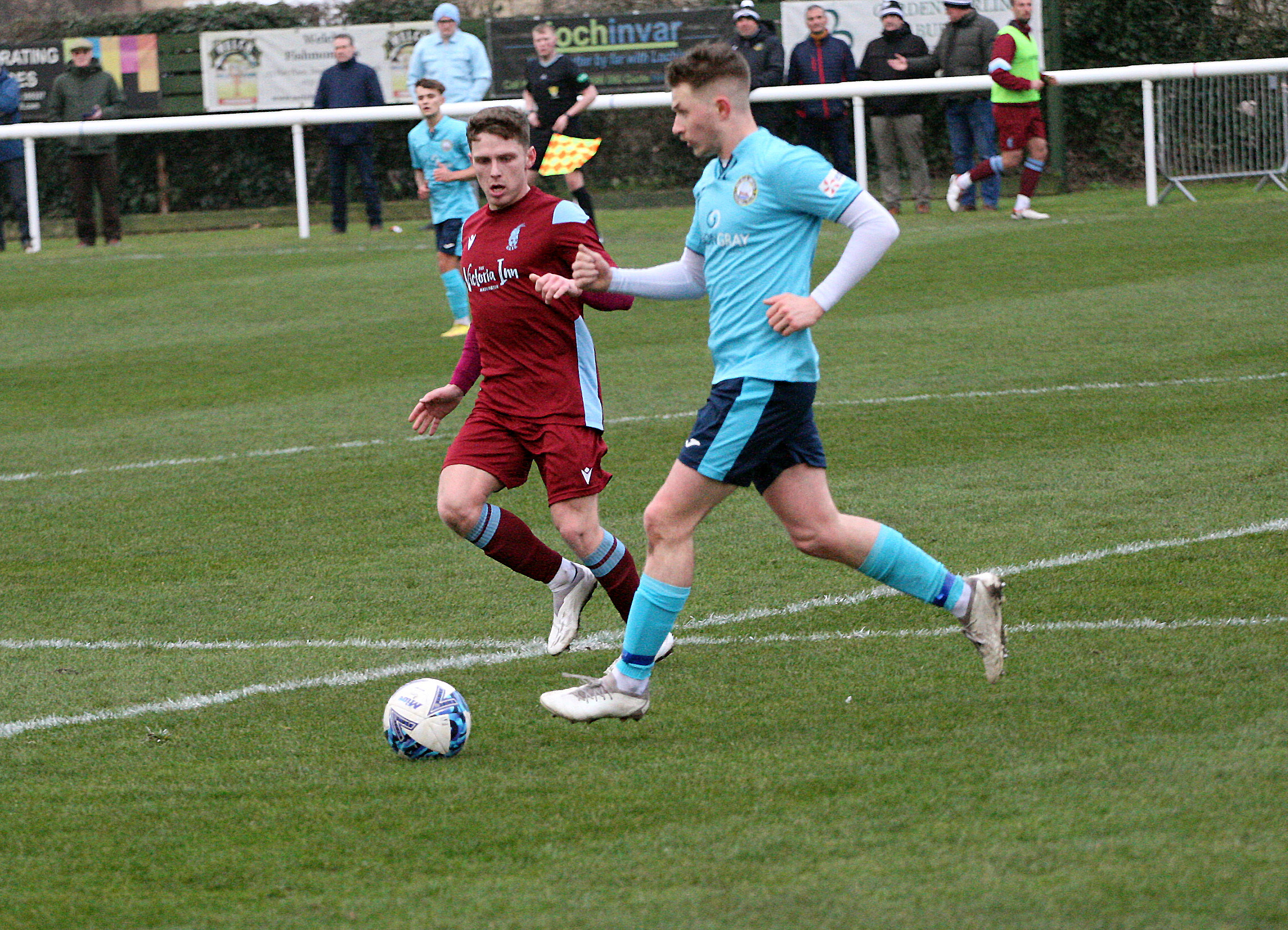 Haddington Athletic (maroon) look to get back to winning ways against Inverkeithing Hillfield Swifts